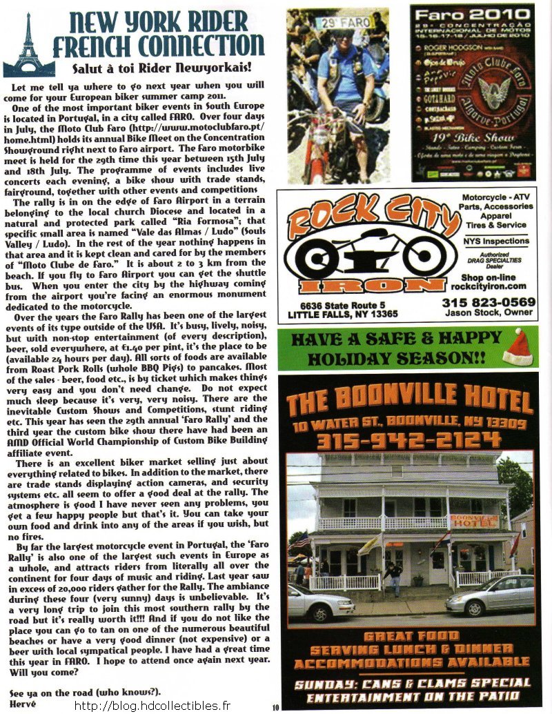 Article paru en décembre 2010 dans le NewYork Rider Mag