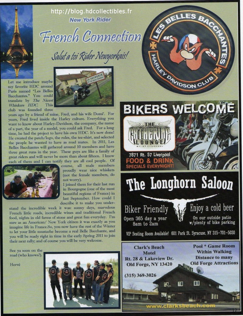 Article paru dans le NewYork Rider Magazine de mars 2011